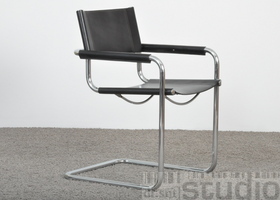 Kernleder Stuhl schwarz