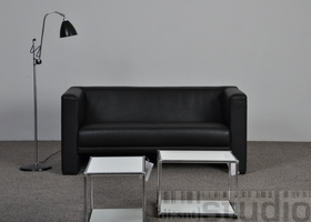 Leder Sofa schwarz